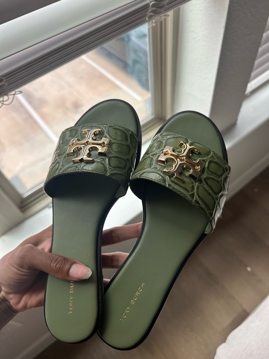 Tory Burch Shoes - Tory Burch Soft Ivy (green) Everly slides